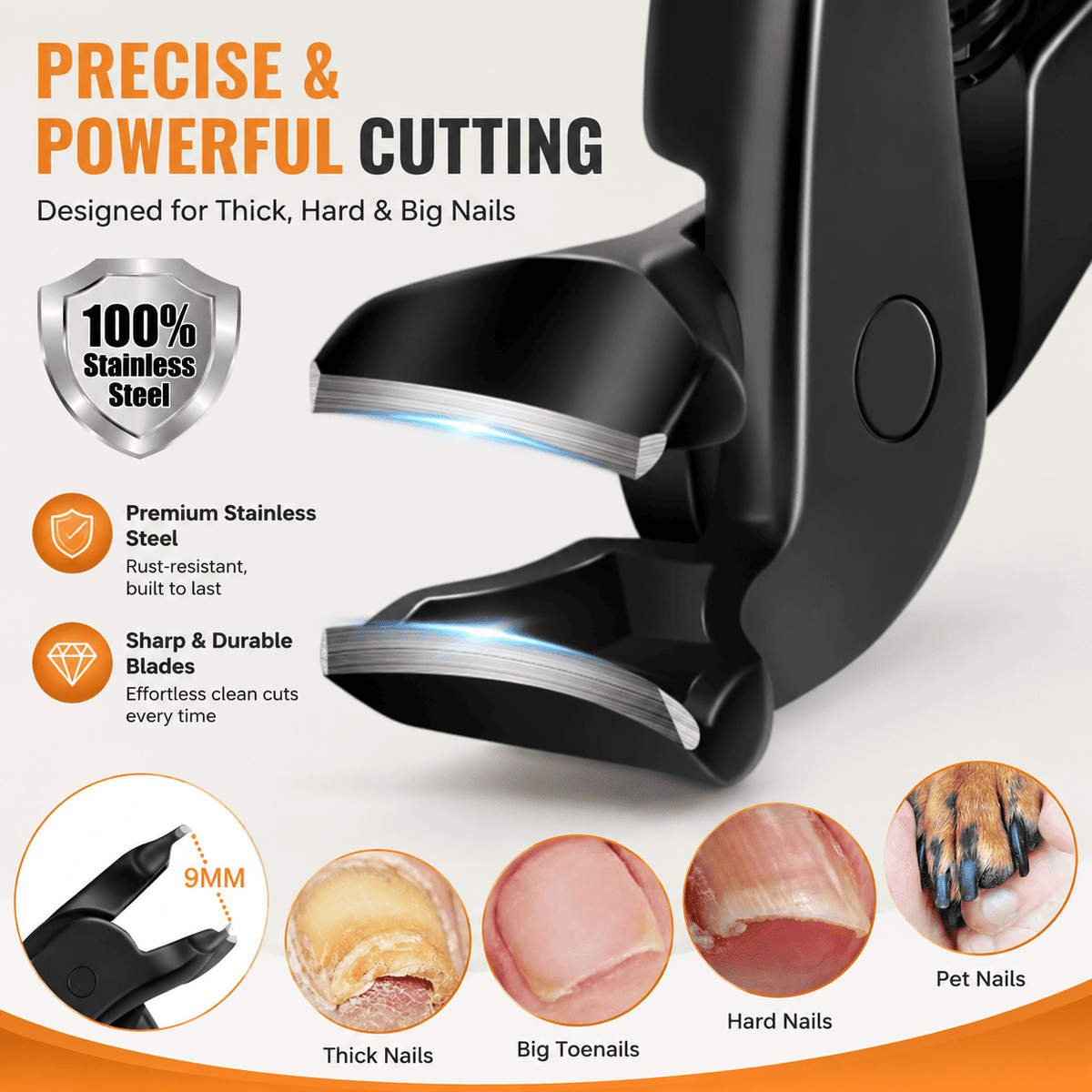 GFOUK® Strong Black Nail Clipper - Tackle Thick Nails For Seniors