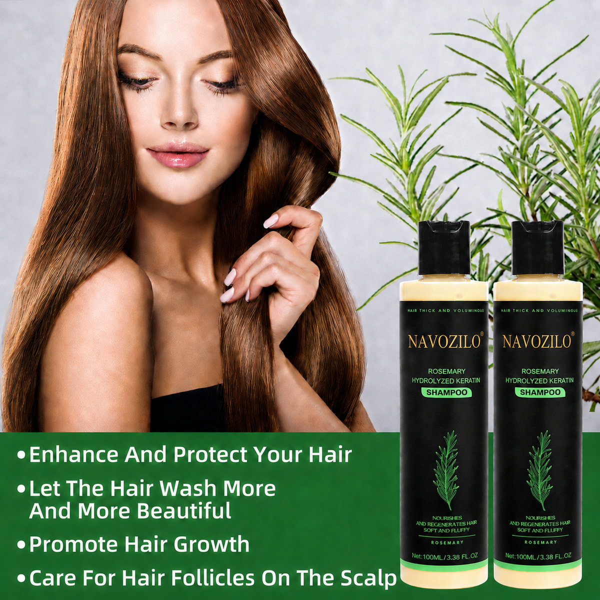🏆🦦LAST DAY 50% OFF🏆 Official-Size Rosemary Keratin Scalp Shampoo| Full-size scalp care for thicker-looking, stronger-feeling hair.