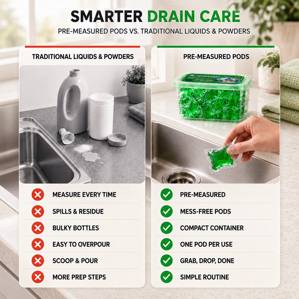 🌿💧Bio-Enzyme Drain Deodorizer Capsules🌸Drop In • Dissolve • Freshen Drains