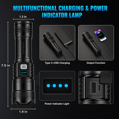 BIGGEST DEAL 70% OFF +🎁Version 2026 Super Bright Ultimate Survival Flashlight|2M+ Sold Worldwide ️🏆80X Brighter Beam|120-Hour Battery |Advanced COB LEDs