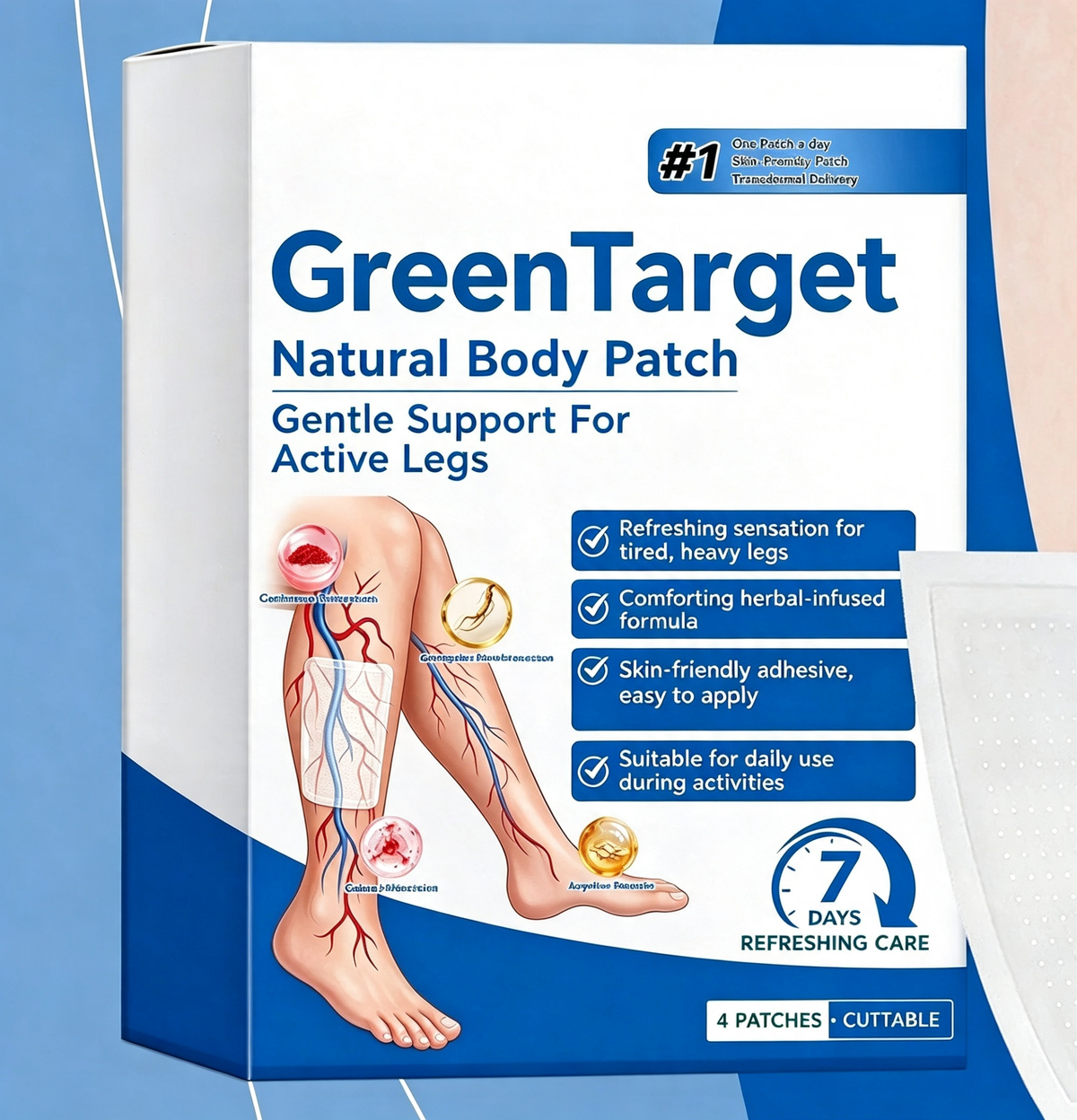GreenTarget Natural Body Patch — Gentle Support For Active Legs